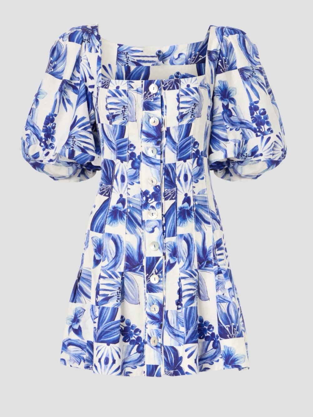 FARM Rio Blue & White Floral Mini Dress - Picture 2 of 5